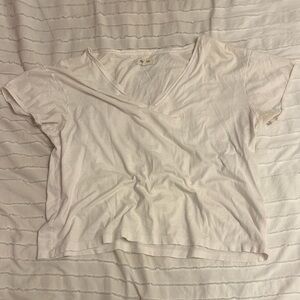 Madewell White V-Neck Top